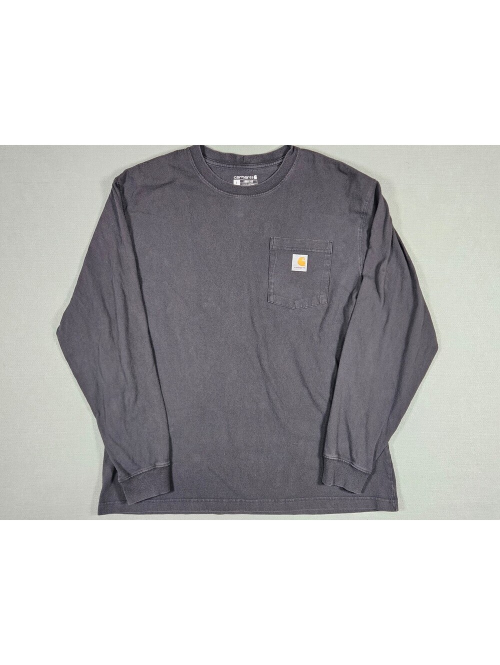 Carhartt Mens Loose Fit Black Cotton Pocket Long Sleeve Shirt L